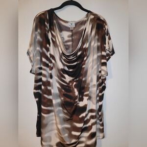 Worthington Womens EUC Cowl Neck Tunic/Blouse Shirt 2X